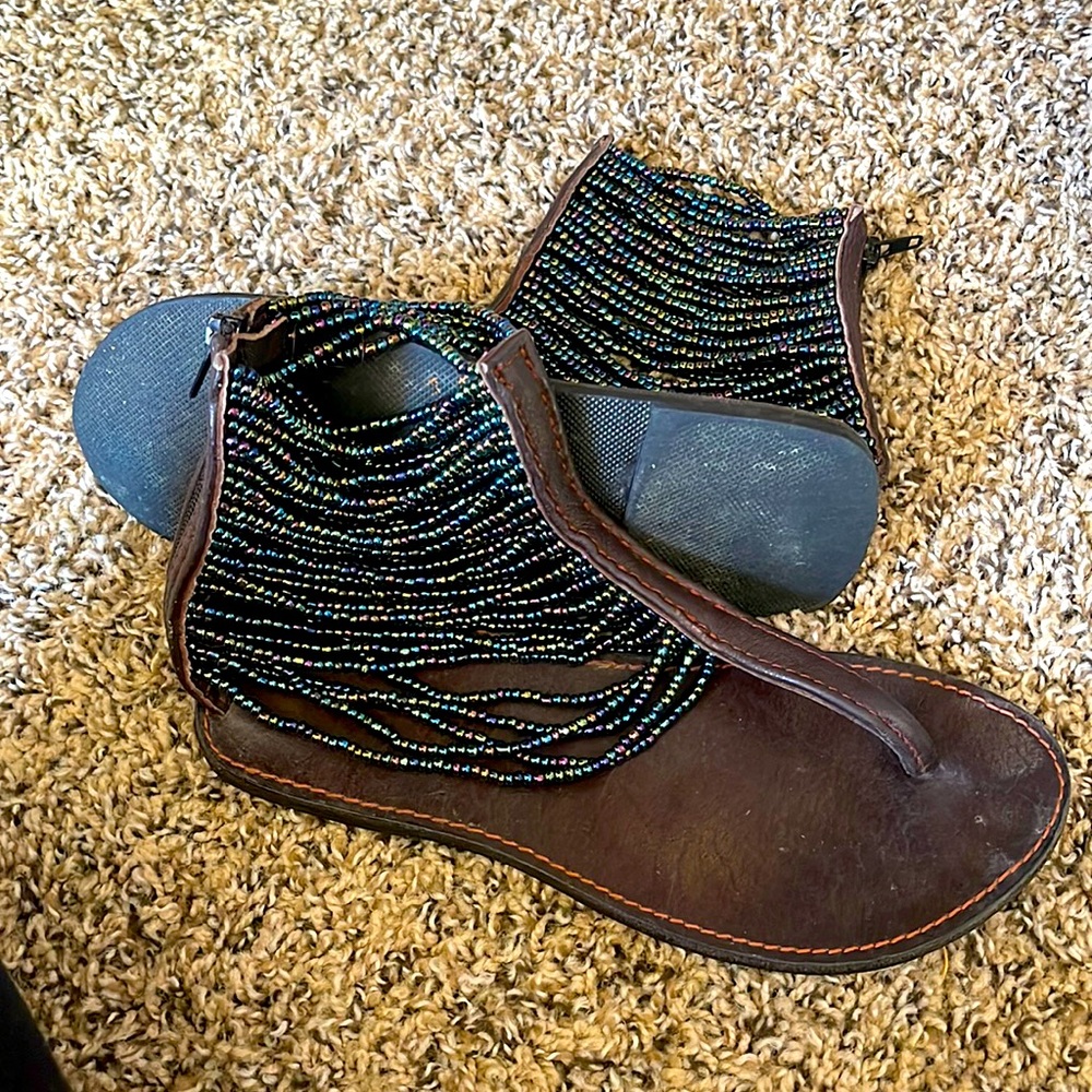 😍 Beaded ankle sandals